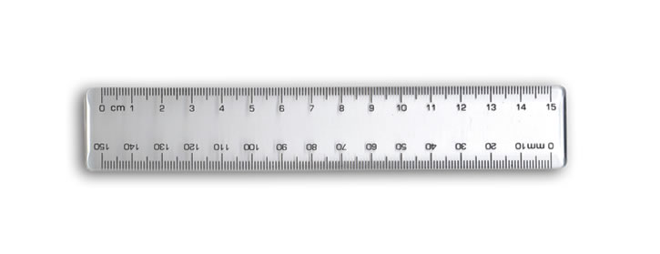 Ruler plastic 15cm clear.