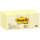 Post it self-stick notes 36 x 48mm canary yellow pack 12