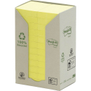 Post it self-stick notes 100% greener 38 x 48mm yellow pack 24