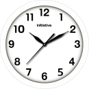 Initiative clock 30cm round white