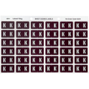 Avery 43311 label side tab 'K' colour code 25 x 38mm brown pack 180