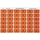 Avery 43316 label side tab 'P' colour code 25 x 38mm dark orange pack 180