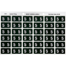 Avery 43345 label side tab no.'5' colour code 25 x 38mm dark green pack 180