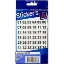 Avery 932445 multi-purpose stickers 00-99 11 x 11mm black on white pack 144