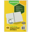 Marbig dividers unpunched A4 5 tab white
