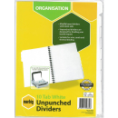 Marbig dividers unpunched A4 10 tab white