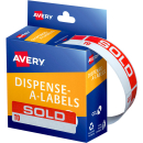 Avery dispenser label sold to 19 x 64mm box 125