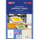 Avery 35998 L7167 laser fluro pink shipping labels 1 per sheet 199.6 x 289.1mm pack 25 sheets