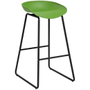 Rapidline aries bar stool black powder coated frame with polypropylene shell seat lime