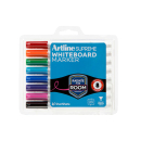 Artline supreme whiteboard markers bullet point 1.5mm asst pack 8