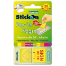 Stick on 15688 pop up flag sign here 45 x 25mm yellow