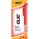Bic clic retractable ballpoint pen medium 1.0mm red
