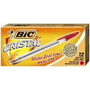 Bic cristal ballpoint pen medium red box 12