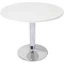 Rapidline round table 1200mm stainless steel base natural white top