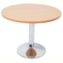 Rapidline round table 900mm stainless steel base beech top
