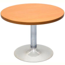 Rapidline round table 900mm stainless steel base cherry top