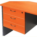 Rapid worker desk pedestal fixed 3 box drawers lockable 465 x 447 x 454mm cherry/ironstone