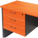 Rapid worker desk pedestal fixed 3 drawers lockable 465 x 370 x 454mm cherry/ironstone