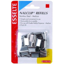 Esselte nalclip refills medium stainless steel pack 50