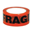 Packaging printed tape fragile orange/black