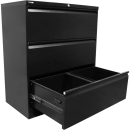 Go lateral filing cabinet 3 drawer 473 x 900 x 1016mm Black