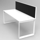 Rapid infinity 1 person single sided modular loop leg workstation with screens 1200 x 700mm white
