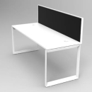 Rapid infinity 1 person single sided modular loop leg workstation with screens 1500 x 700mm white
