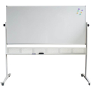 Rapidline mobile whiteboard double sided with pen tray and stand 1500 x 1200mm