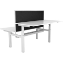 Rapidline rapid paramount 2 person back to back electric height adjustable workstation with privacy screen 1800mm natural white