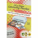 Gold sovereign laminating pouch 54 x 86mm 150 micron pack 50