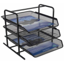 Italplast wire mesh document tray set 3 tier black
