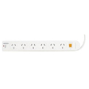 Italplast I 521 power board 6 outlet with master switch white
