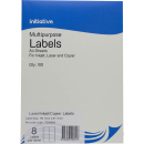 Initiative multipurpose labels 8 per sheet 99.1 x 67.7mm box 100 sheets