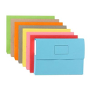 Marbig slimpick document wallet foolscap assorted pack 10