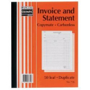 Olympic 726 invoice and statement book carbonless duplicate 250 x 200mm 50 leaf