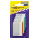 Post-it durable flat filing tabs 4 assorted colours pack 24