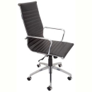 Rapidline executive chair high back infinite tilt lock chrome frame pu black