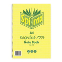 Spirax spiral bound recycled notebook A4 120 page side opening