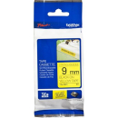 Brother tze-621 laminated labelling tape 9mm black on yellow