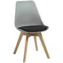 Rapidline virgo break out chair oak coloured timber leg with polypropylene shell seat grey/black