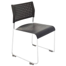 Rapidline wimbledon stacking visitor chair linking chrome frame black