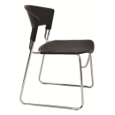 Zola plastic stacking chair linking chrome frame black