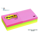 Post-it notes 73 x 73 lined assorted neon pack 6