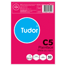 Tudor C5 plain envelopes peel n seal 229 x 162mm white pack 50 #140173