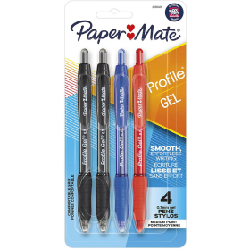 Papermate profile retractable ballpoint pen 0.7mm assorted pack 4 #PM2095469