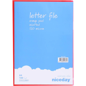 Niceday letter file assorted colours pack 100 #ND33522881