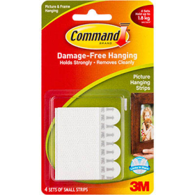 Command adhesive picture hanging strips 4 sets of small #3M17202