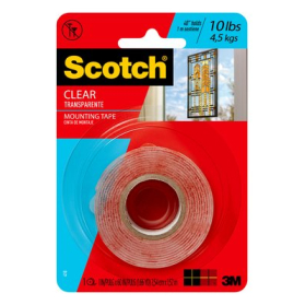 3M scotch super strength clear mounting tape 25.4mm x 1.51m #3MS410