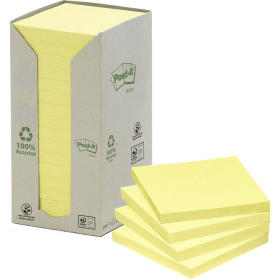 Post it self-stick notes 100% greener 76 x 76mm yellow pack 16 #P65416RY