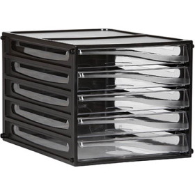 Esselte desktop filing drawers A4 5-drawers black #POW9775A